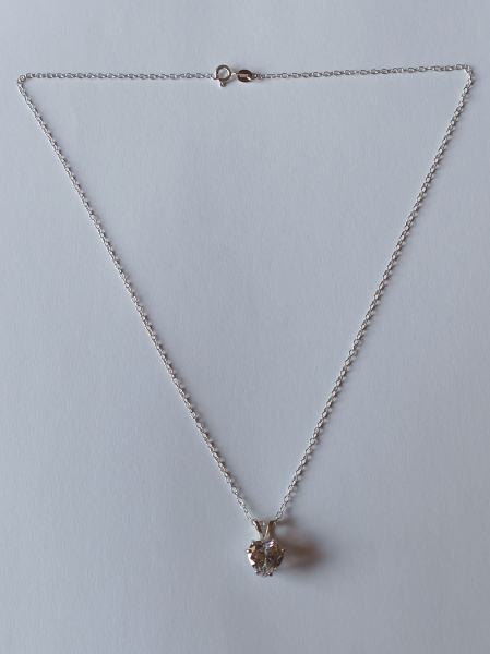 SILVER CHAIN - ZIRCONIA HEART PENDANT